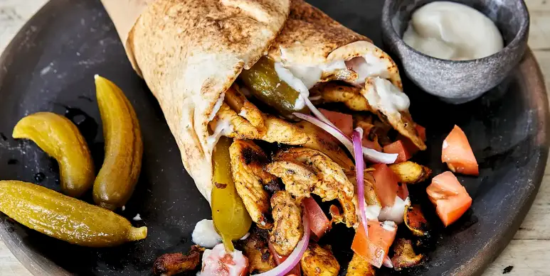 Chicken Shawarma Collard Wraps