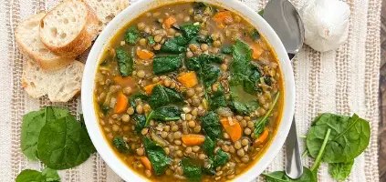 Lentil Soup with California Dates and Spinach