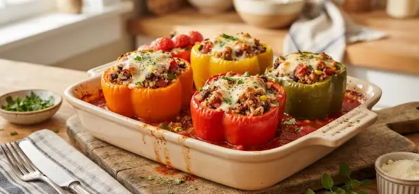 Ground Turkey Stuffed Peppers