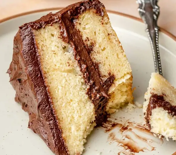 Classic Vanilla Birthday Layer Cake with Chocolate Frosting