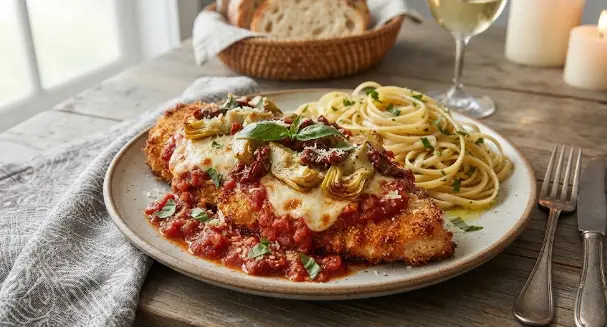 Parmesan Chicken with Artichoke Hearts: A Rich, Savory Dinner
