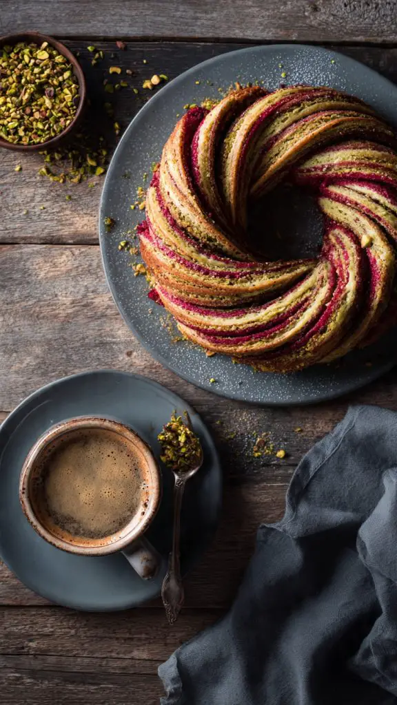 Raspberry & Pistachio Wreath Recipe