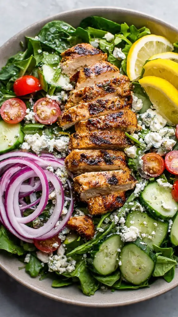 Diabetic Lemon Olive Oil Grilled Chicken Salad (Ready in 12 Minutes)