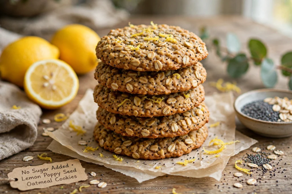 Healthy Lemon Poppy Seed Oatmeal Cookies – No Sugar Added