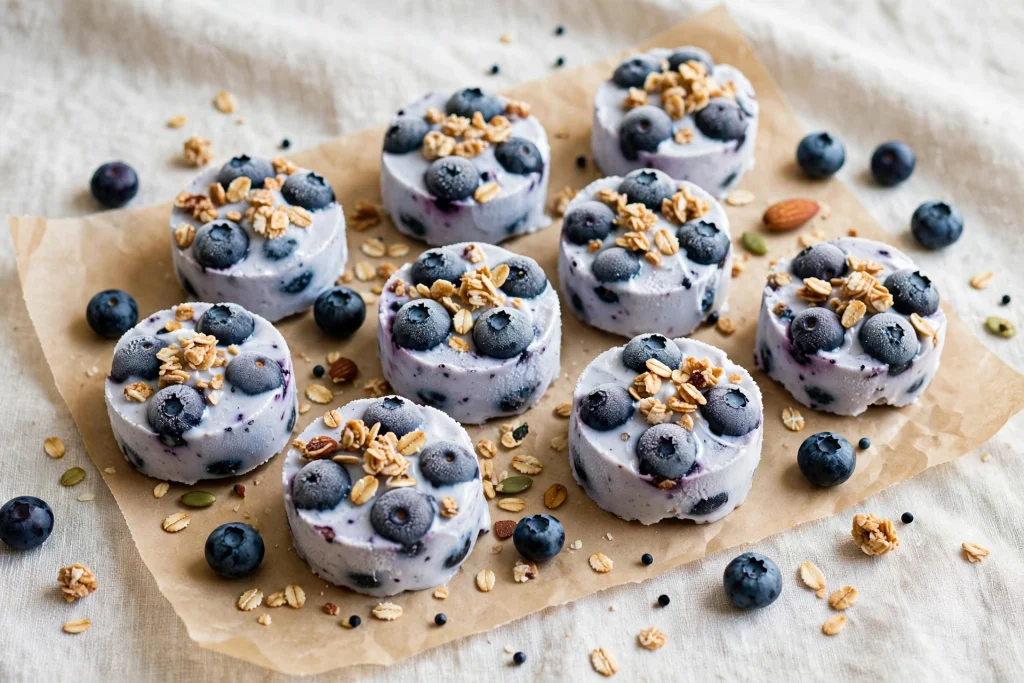 Easy Blueberry Granola Yogurt Bites