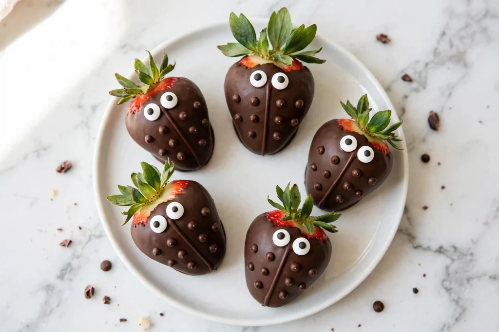 Chocolate-Dipped Strawberry Ladybugs Kids Will LOVE: An Easy 3-Step Kid-Friendly Craft