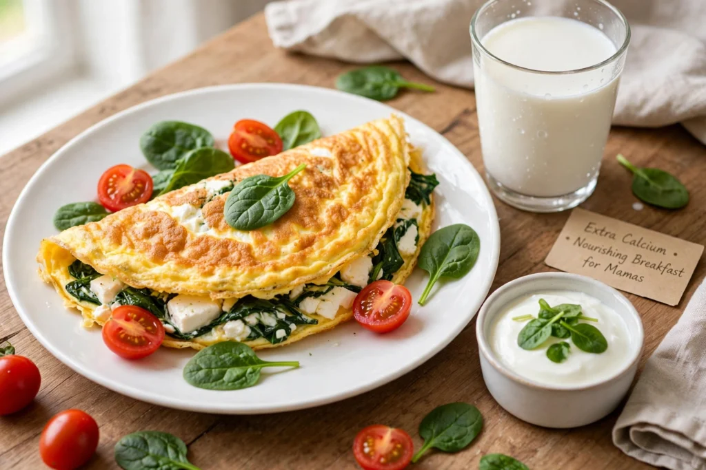 Spinach Feta Omelet: A Calcium-Rich Recipe for Mamas