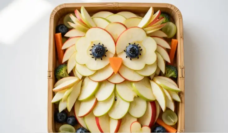 Apple Owl Food Art